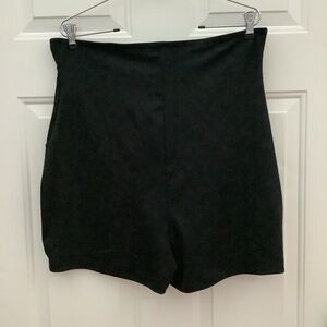 Shein Curve Womens‎ Black High Waisted Hook & Eye Close Shorts 1XL